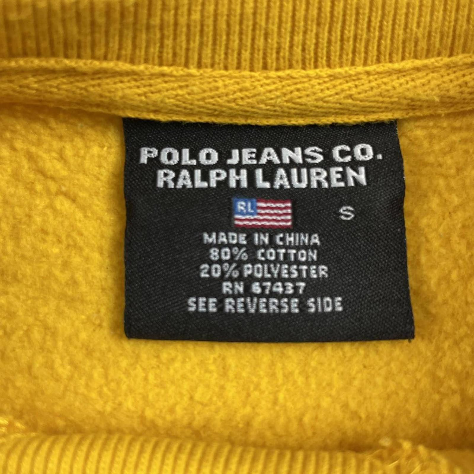 Polo Jeans Co Crewneck Sweatshirt Small Yellow Spellout
