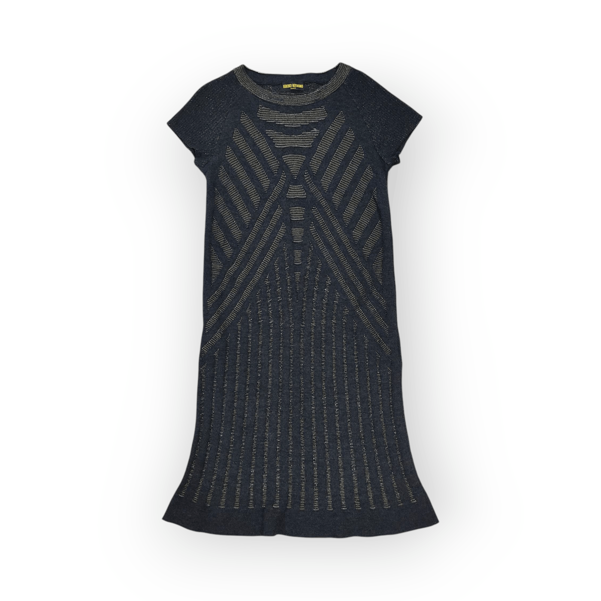 Beauty Beast × Designer × Hiroko Koshino Homme HIROKO KOSHINO Premier Elegant Black Gold Shimmer Dress Size M / US 6-8 / IT 42-44 - 3 Thumbnail