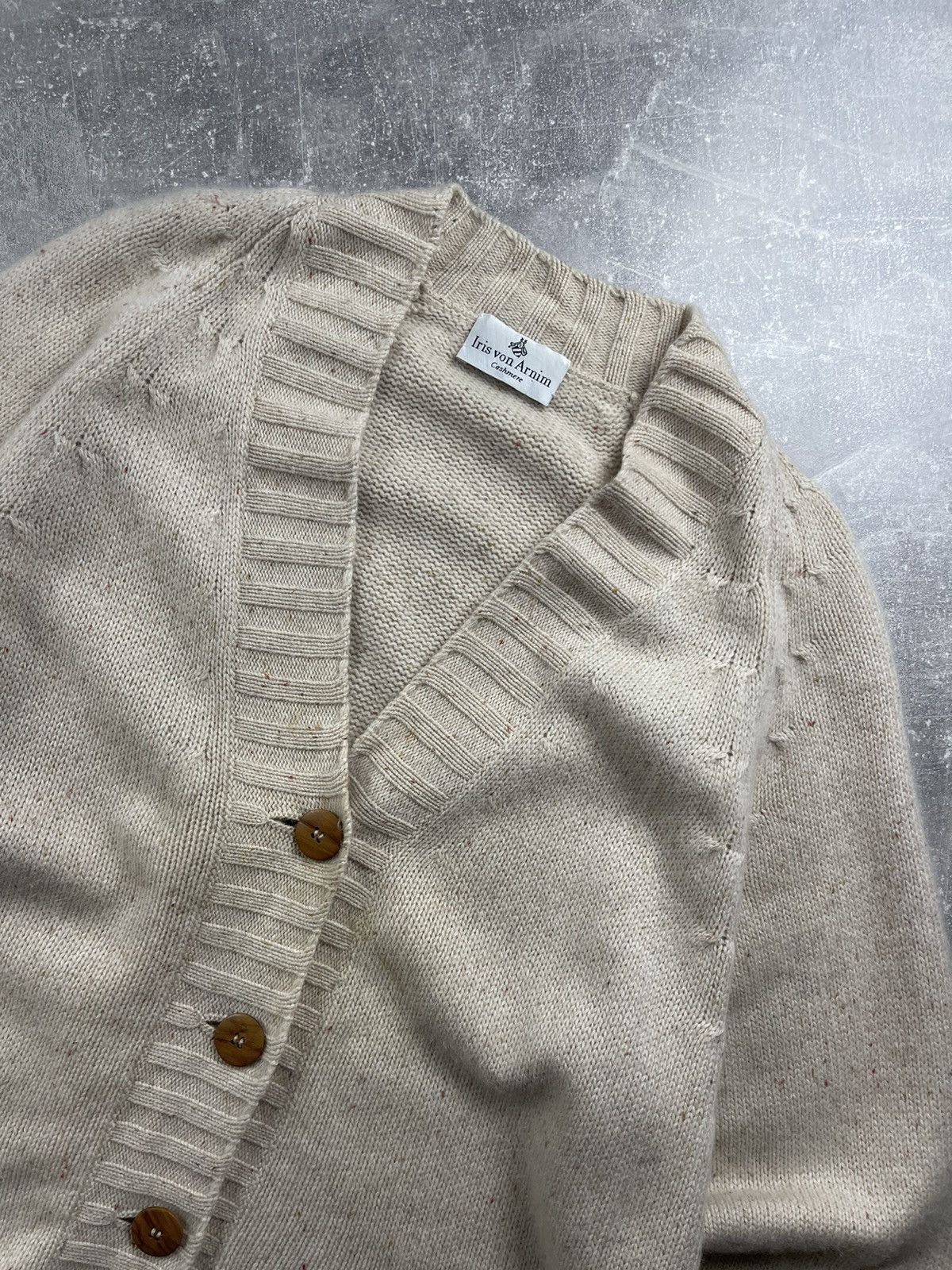 Iris von Arnim Iris von Arnim Cashmere Knit Cardigan Beige Button Longline Size M / US 6-8 / IT 42-44 - 4 Thumbnail