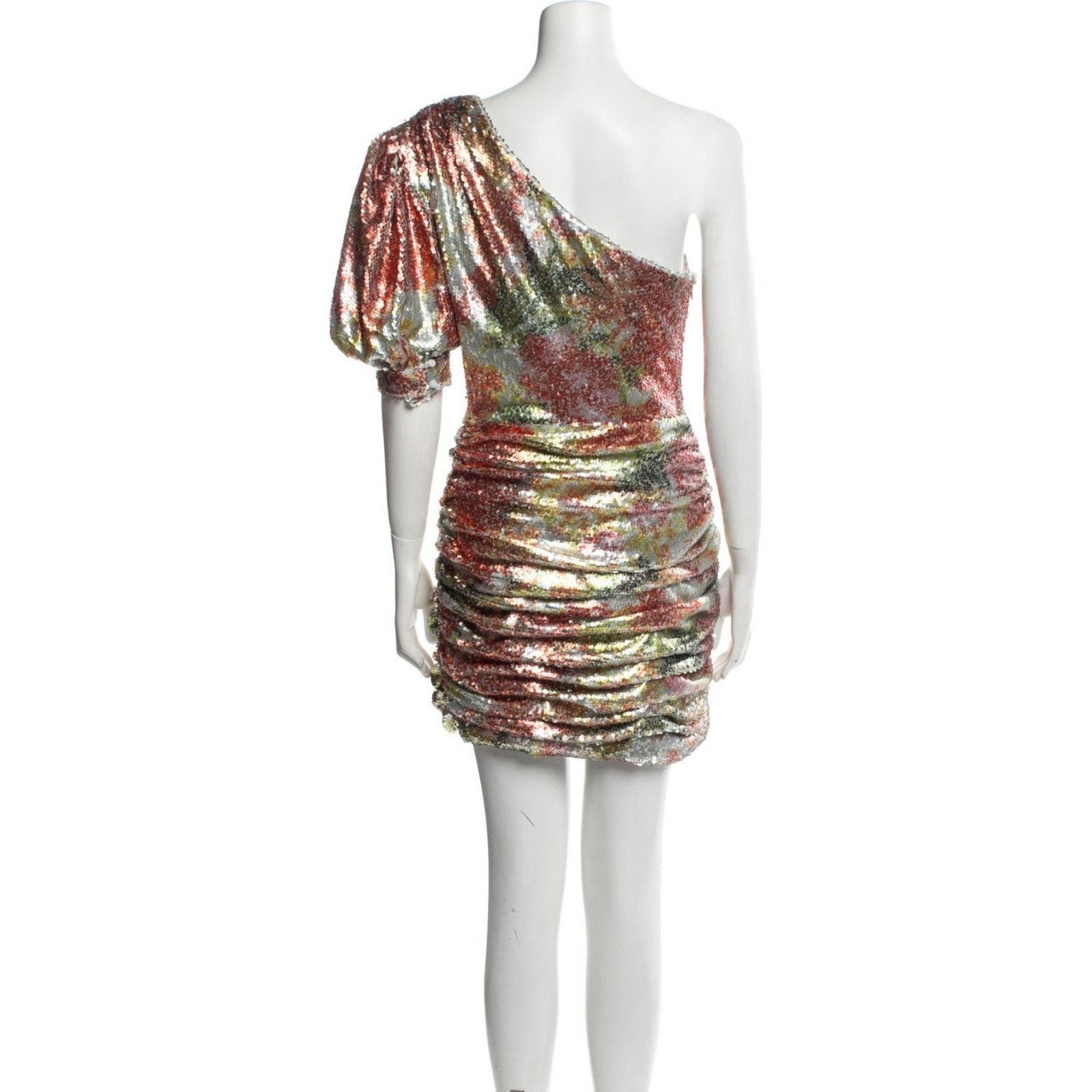 Ronny Kobo Ronny Kobo Eden Sequin Ruched One Shoulder Mini Dress Gold M Size L / US 10 / IT 46 - 7 Thumbnail