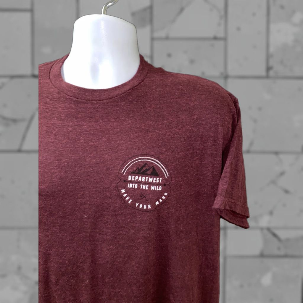 Vintage Depart West Mens Short Sleeve T-Shirt L Maroon 22 In Armpit Size Regular Solid Likely Basic Shirt Size US L / EU 52-54 / 3 - 1 Thumbnail