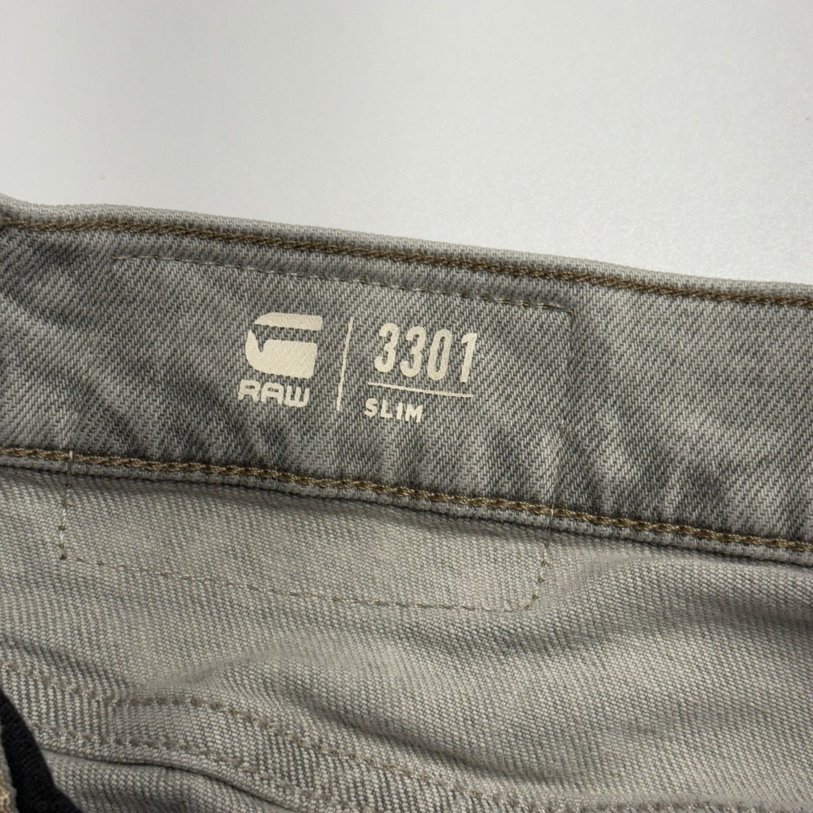 G-Star G-Star Original Raw Denim Jeans Mens Gray 3301 Slim 32x30 Size US 32 / EU 48 - 9 Thumbnail