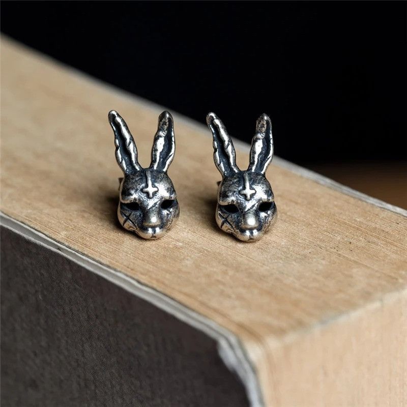 Jewelry Cross Bunny Stud Earrings 925 Sterling Silver Ear Gift Size ONE SIZE - 5 Thumbnail