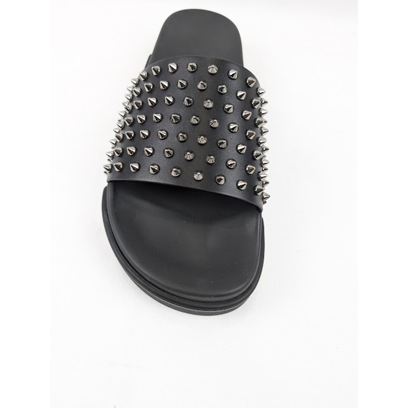 Christian Louboutin o1rshd1 Pool Fun Flat Calf Slippers in Black/Gun Size US 12.5 / EU 45-46 - 5 Thumbnail