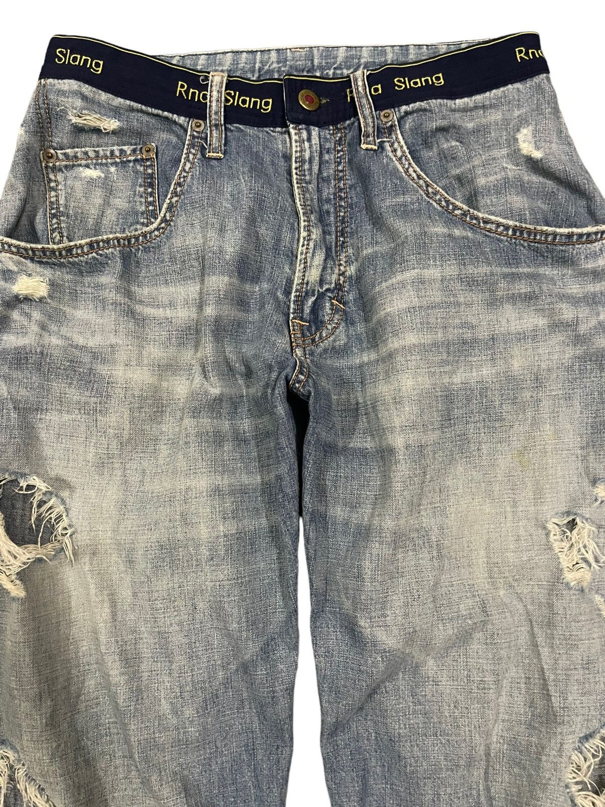 14th Addiction Vintage Japanese Rna Blue Wash Distressed Baggy Jeans Size US 30 / EU 46 - 3 Thumbnail
