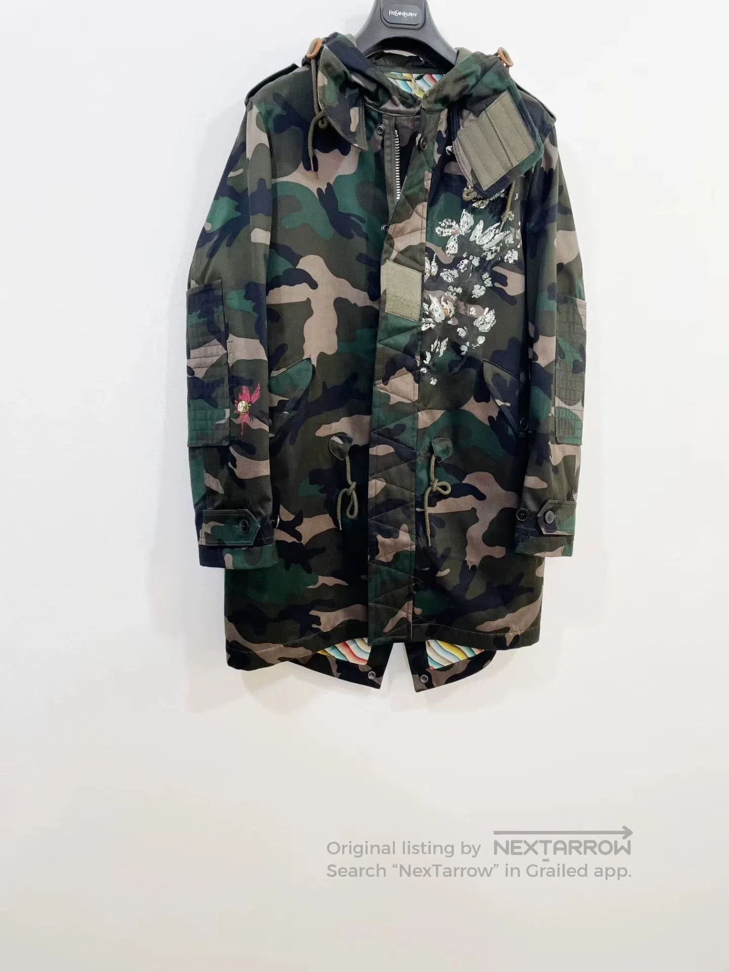 Valentino VALENTINO Camouflage Mid-Length Coat. Size US M / EU 48-50 / 2 - 2 Thumbnail