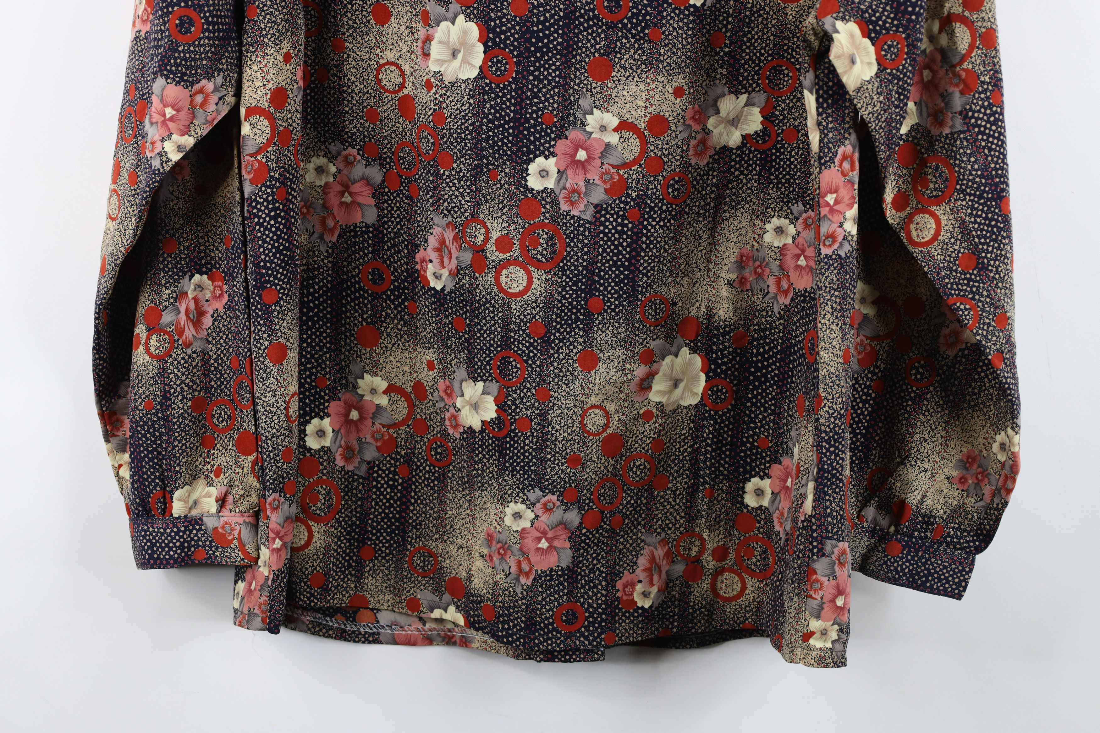 Vintage Vintage 60s 70s Streetwear Flower Collared Button Shirt USA Size L / US 10 / IT 46 - 10 Thumbnail