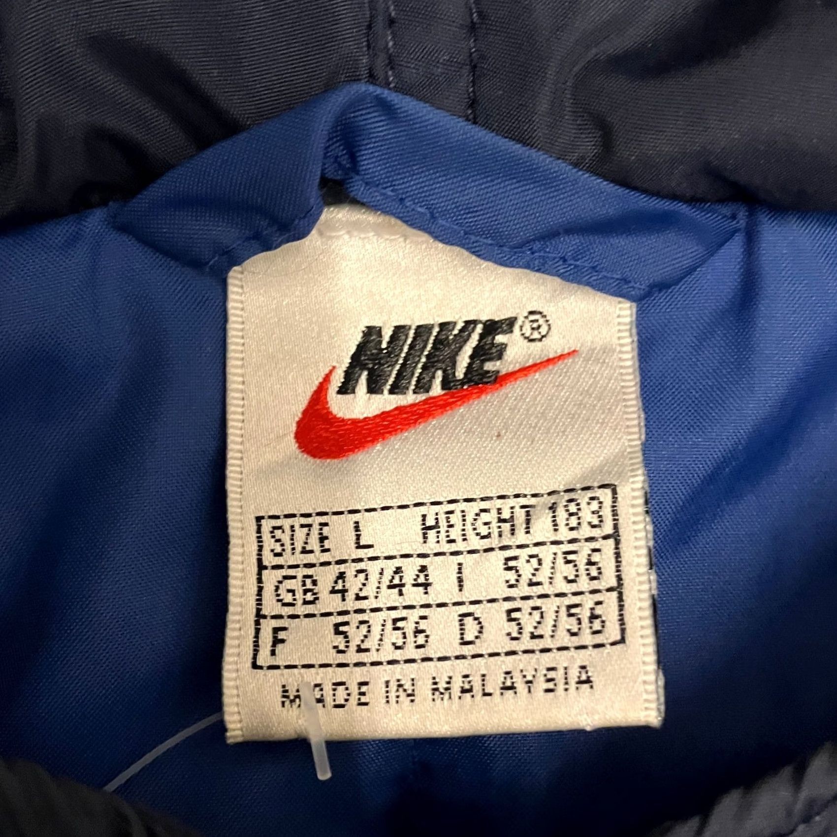 Nike VINTAGE Nike Hooded Anorak Jacket Mens L Blue Black Swoosh Pullover Coat Size US L / EU 52-54 / 3 - 6 Thumbnail