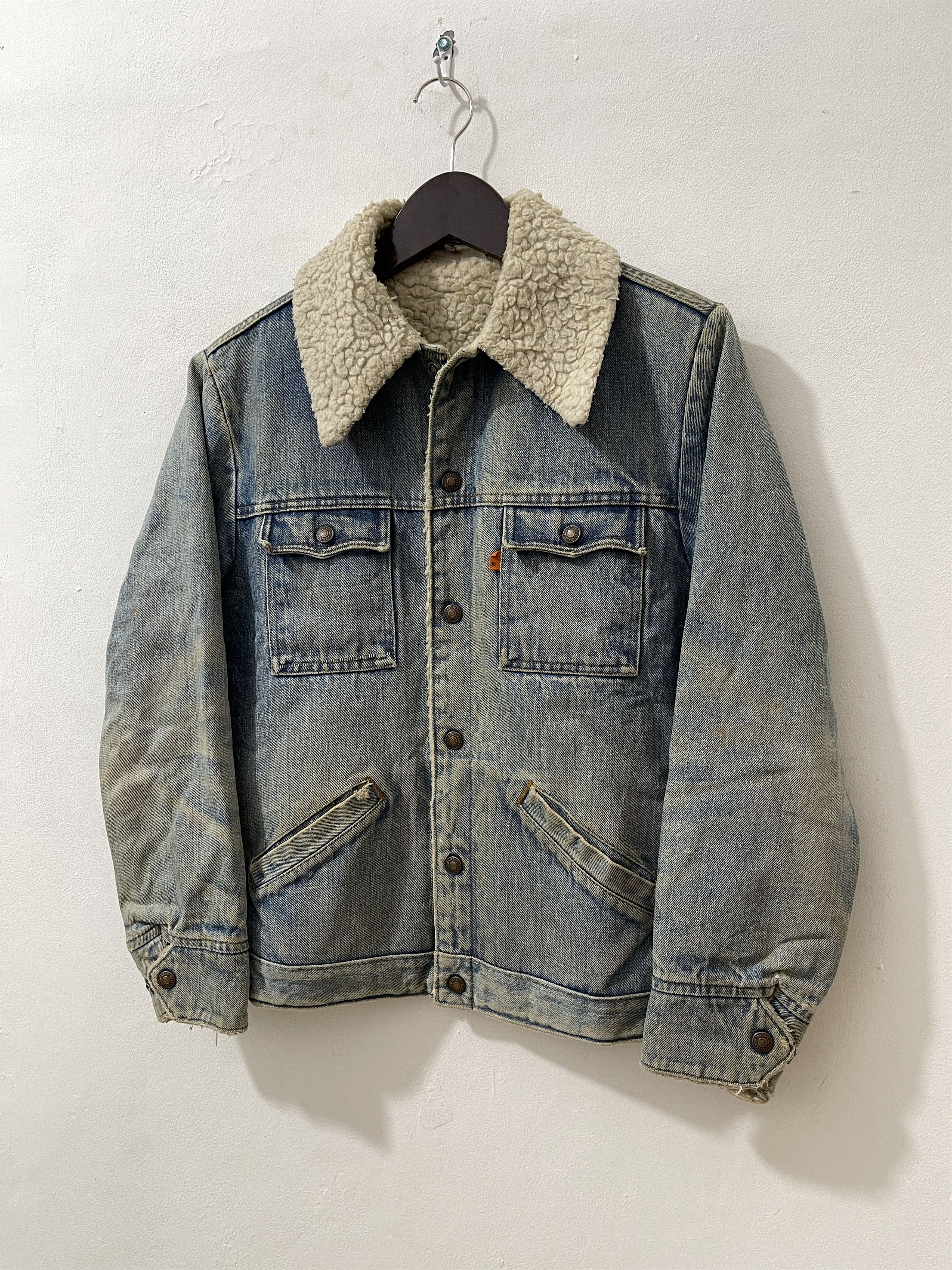 Levi's Vintage Clothing Thrashed 70s Levis Denim Rust Saddleman Jacket Size US S / EU 44-46 / 1 - 2 Thumbnail