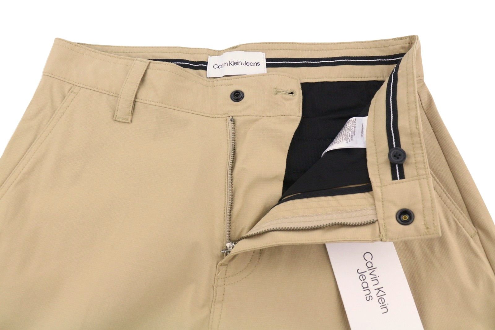 Calvin Klein S Beige Slim Fit Zip Fly Logo Chino 87458 Size US 31 - 5 Thumbnail