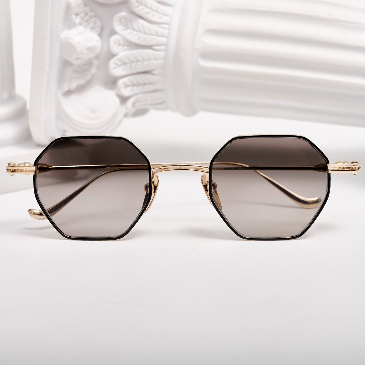 Chrome Hearts CHROME HEARTS EVACULATION MATTE BLACK/GOLD PLATED SUNGLASSES Size ONE SIZE - 6 Thumbnail