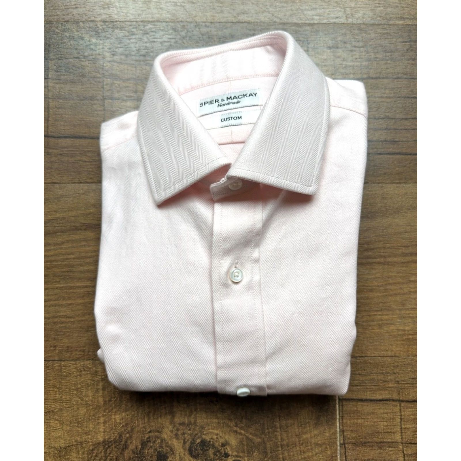 Pinko Spier & Mackay Dress Shirt Oxford Cotton Button Down 16-35 Pink Herringbone Long Sleeve 100% Cotton Mens Regular Size 16 Neck 16 in Size US L / EU 52-54 / 3 - 2 Thumbnail