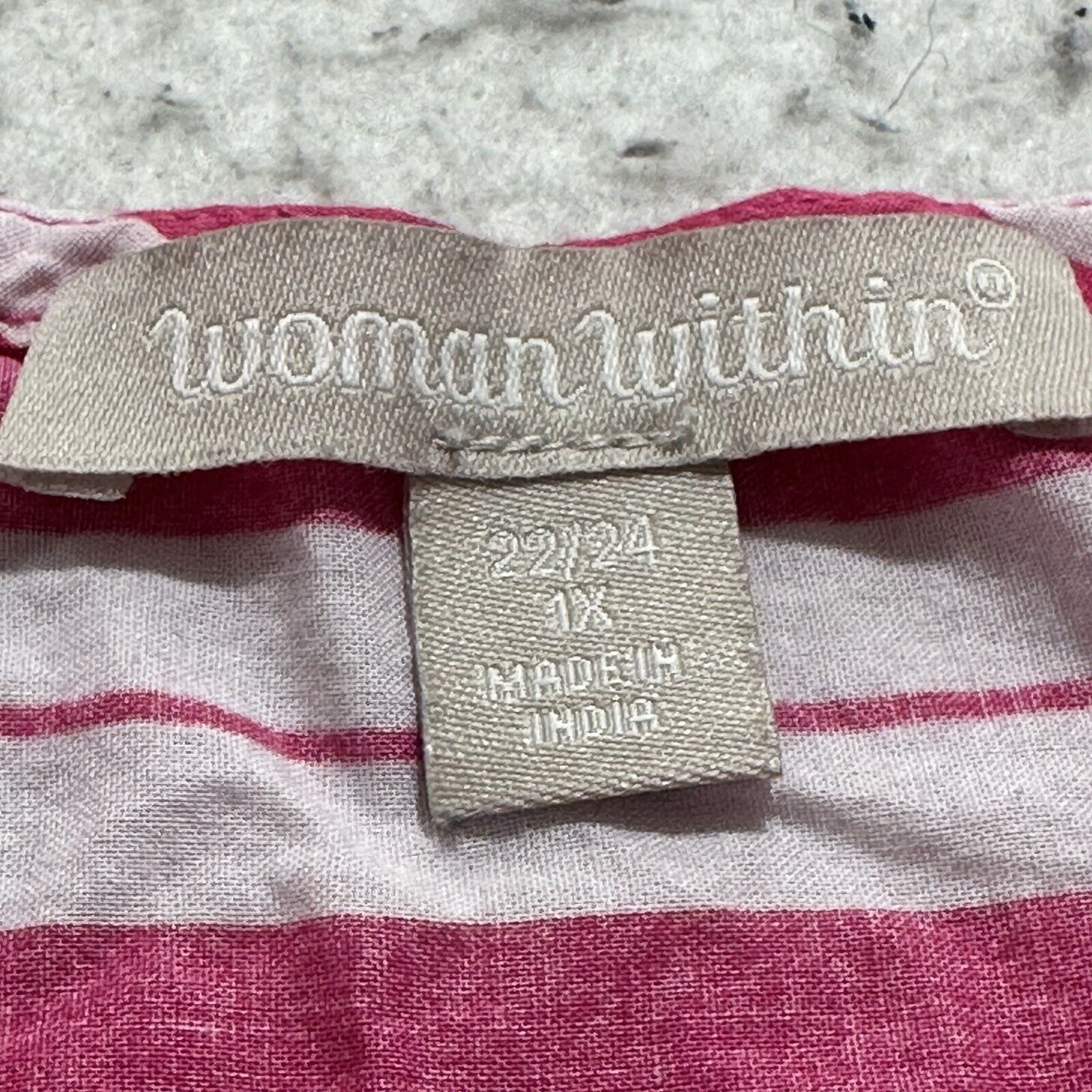 Other Woman Within 1X Sleeveless Pink Stripe Blouse Button Top Size XL / US 12-14 / IT 48-50 - 11 Thumbnail
