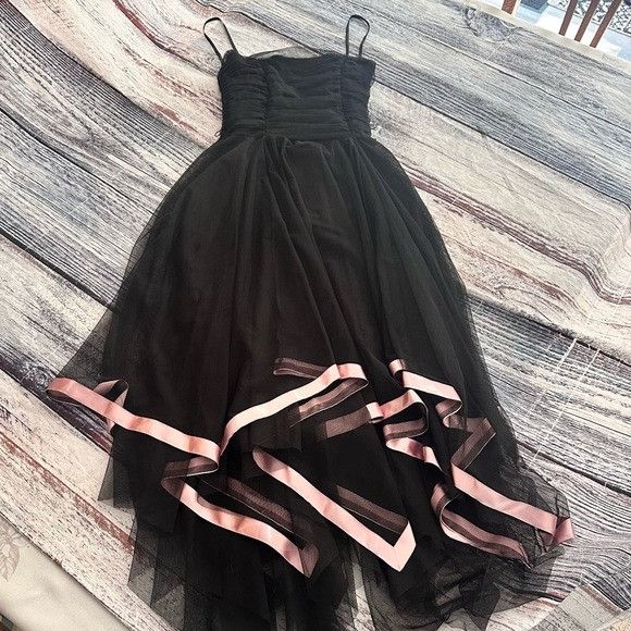 Other Vintage B. Smart Whimsical Black and Pink Asymmetrical Hem D Size S / US 4 / IT 40 - 7 Thumbnail