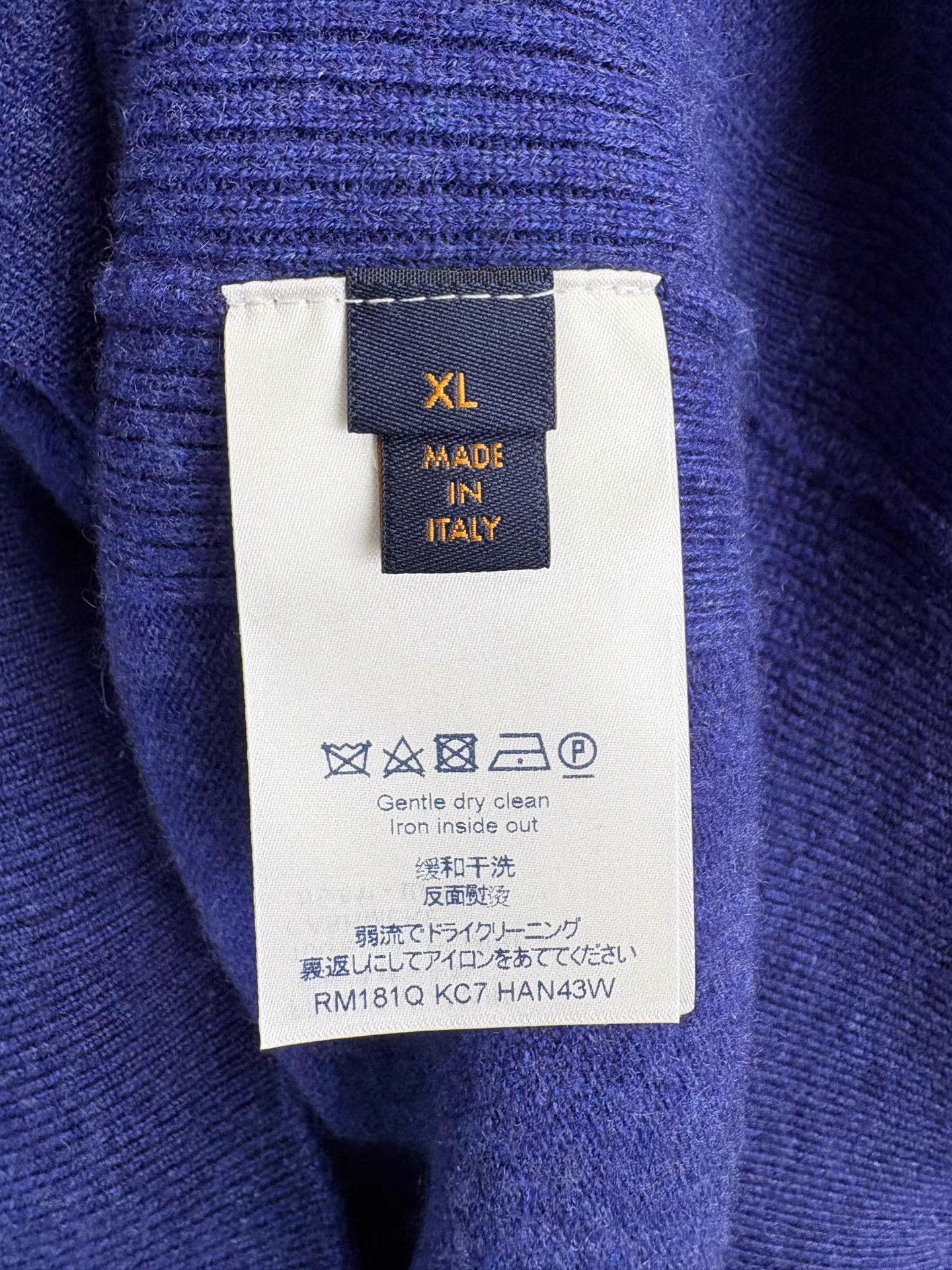 Louis Vuitton LV Blue Wool Knit Sweater K1 Size US XL / EU 56 / 4 - 5 Thumbnail