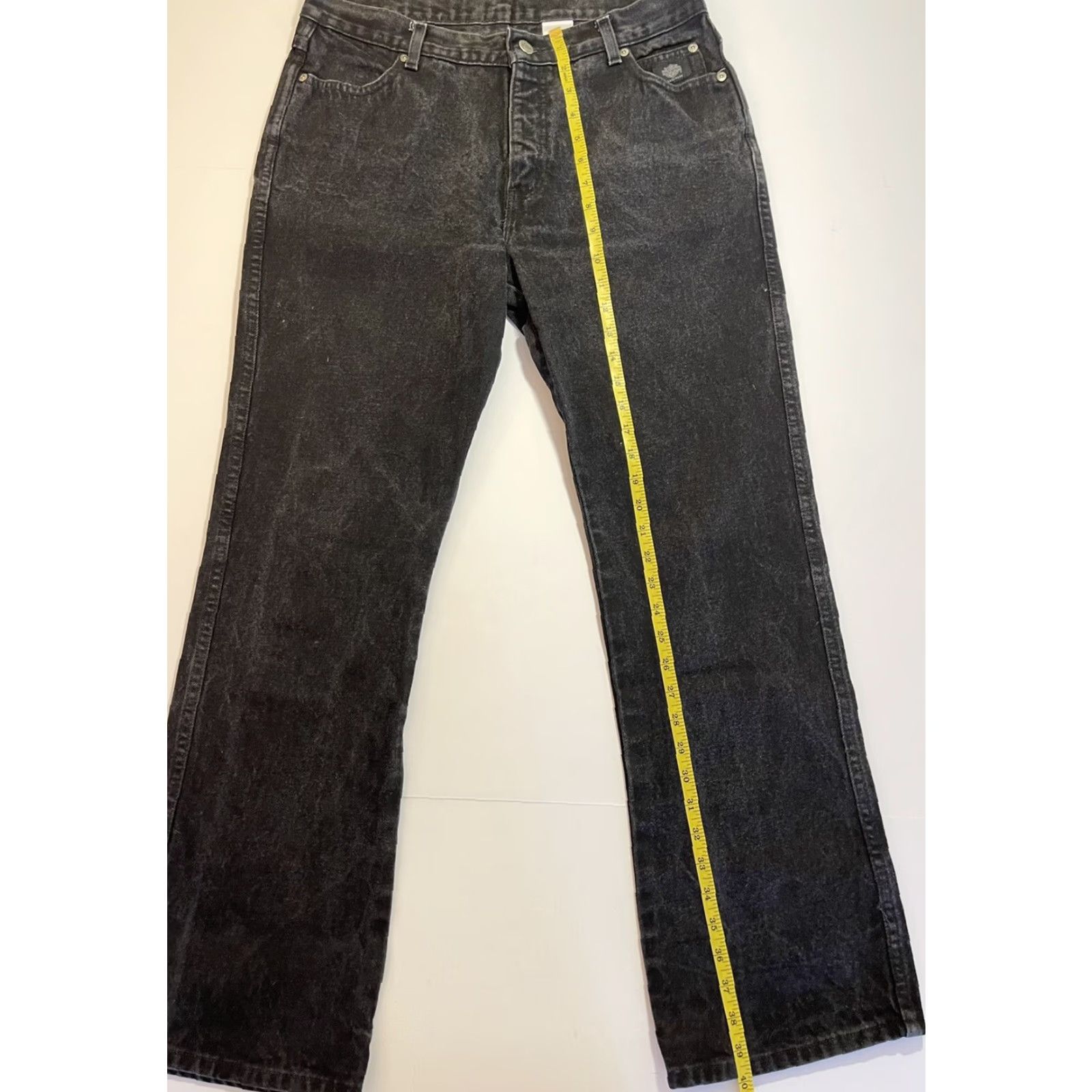 Harley Davidson VINTAGE Harley-Davidson Womens Black Denim Bootcut Jeans Size 12 Motorcycle Size 34" / US 12 / IT 48 - 7 Thumbnail