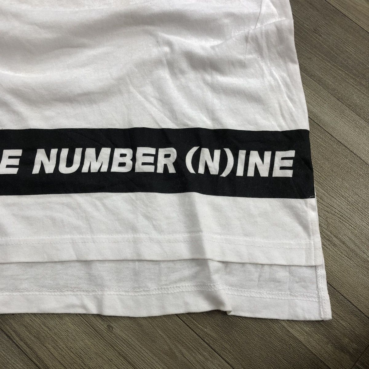 Japanese Brand × Number (N)ine × Takahiromiyashita The Soloist. Vintage Number (N)ine Denim Spell Out White Tee Size US M / EU 48-50 / 2 - 7 Thumbnail