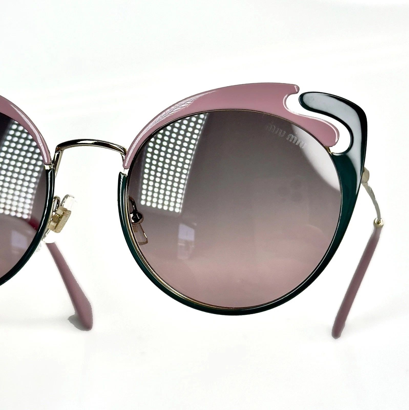 Miu Miu MIU MIU NOIR MU57TS 57T Cut Out Gold Pink Fashion Sunglasses Size ONE SIZE - 5 Thumbnail