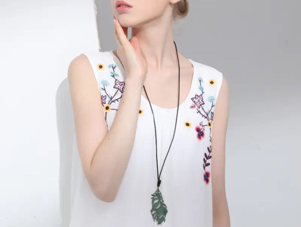 Jewelry Long Trendy Plant Leaves Necklace Size ONE SIZE - 4 Thumbnail