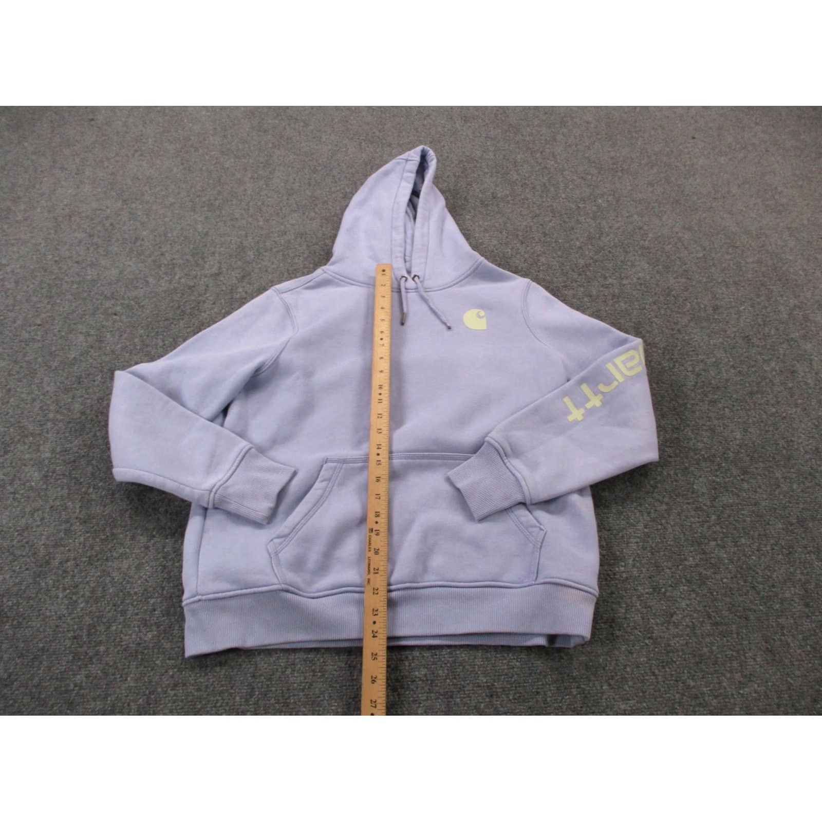 Carhartt Carhartt Hoodie Sweatshirt Women L Purple Relaxed Logo Hooded Pockets Thermal Knit Pullover Size L / US 10 / IT 46 - 3 Thumbnail