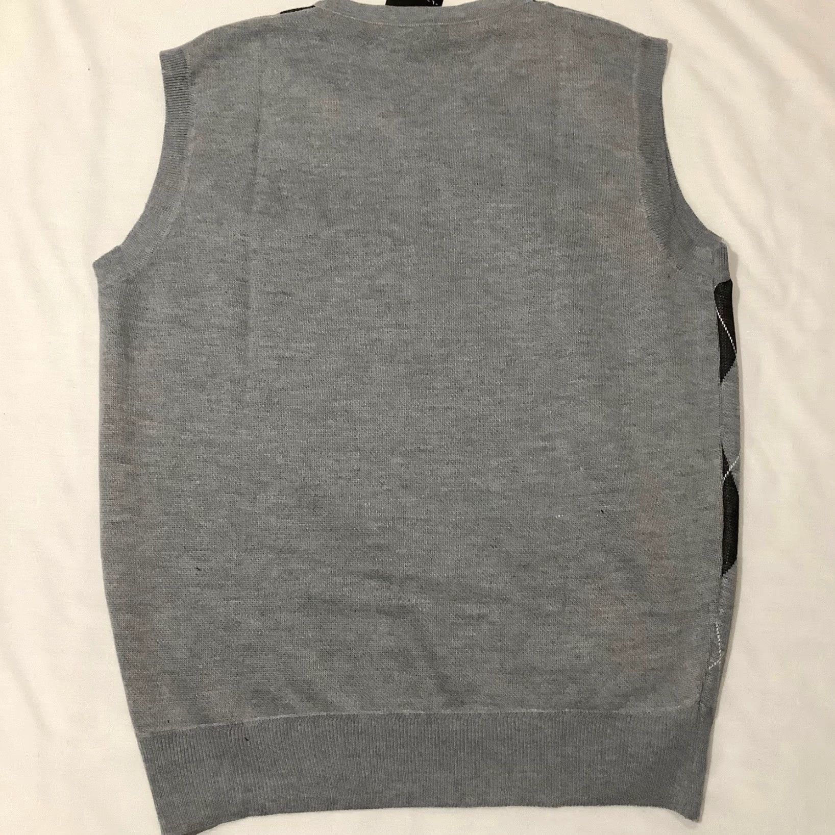 Vintage Leonardo Gavino Sweater Vest L Mens V-Neck Gray Blue Argyle Cotton Golf Size US L / EU 52-54 / 3 - 8 Thumbnail