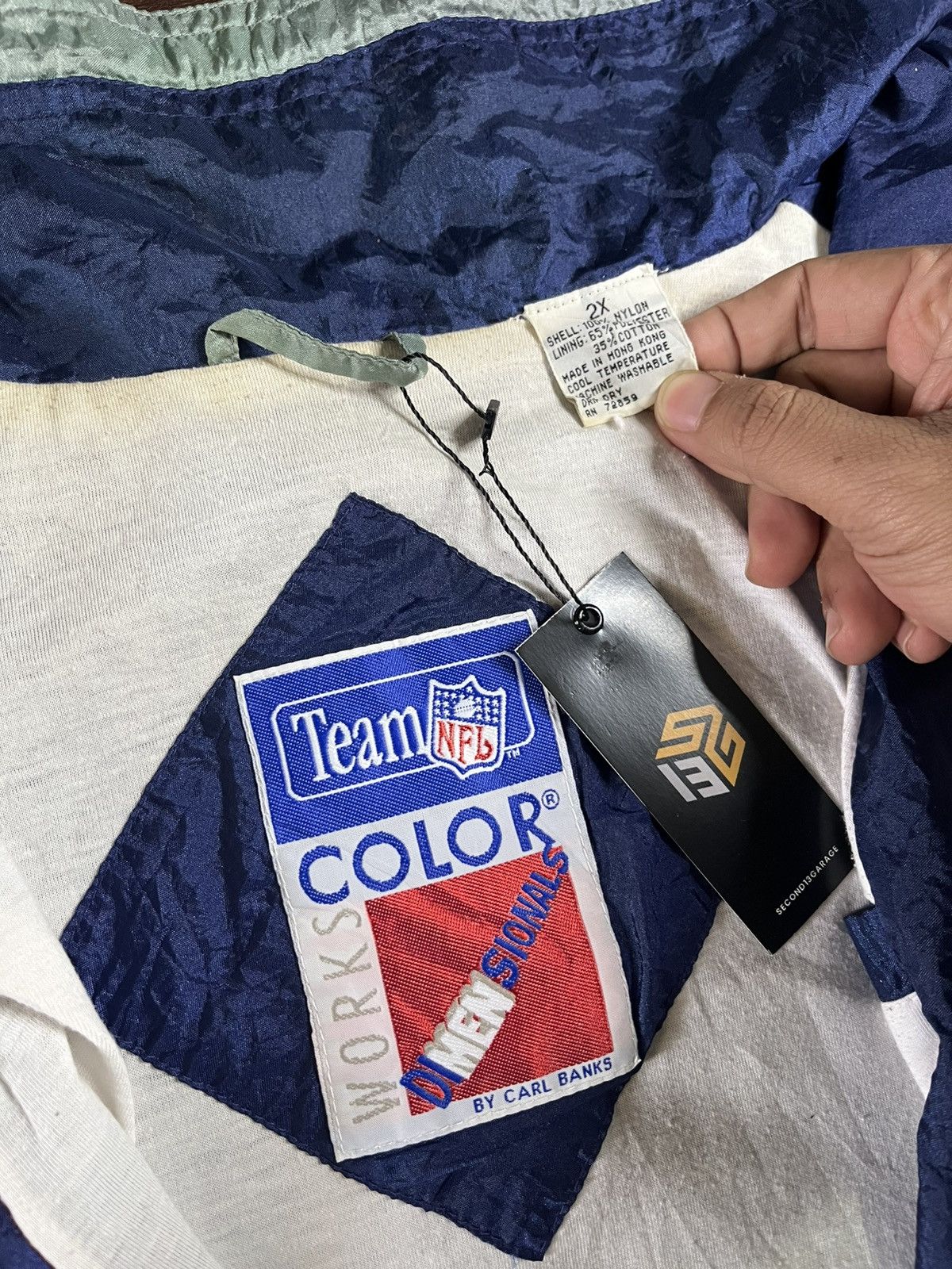 Vintage Vtg 90s Dallas Cowboys Team NFL Works WindBreaker Jacket Size US XXL / EU 58 / 5 - 5 Thumbnail
