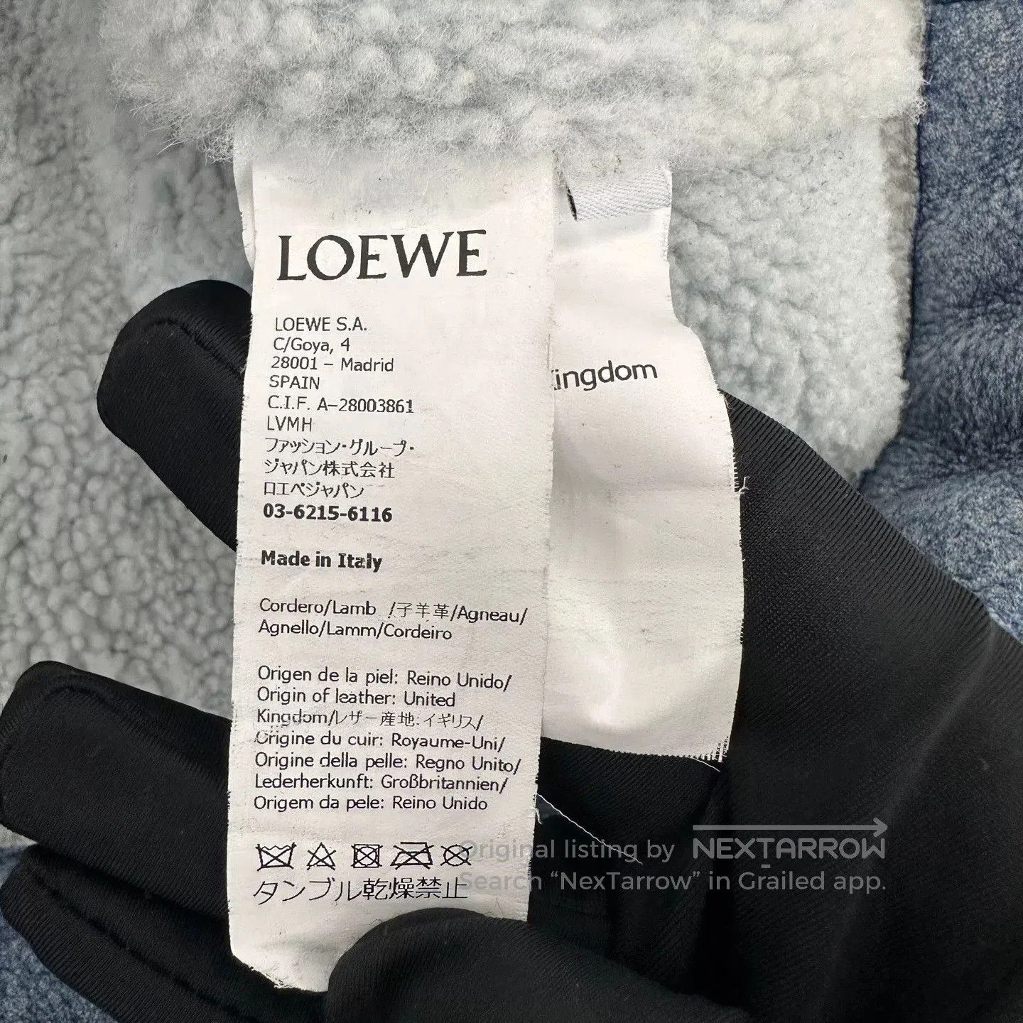 Loewe Loewe Blue Shearling Jacket in Size 52. Size US L / EU 52-54 / 3 - 5 Thumbnail