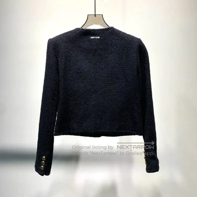 Miu Miu Miu Miu Black Wool Cardigan for Women . Size XXS / US 00 / IT 34 - 2 Thumbnail