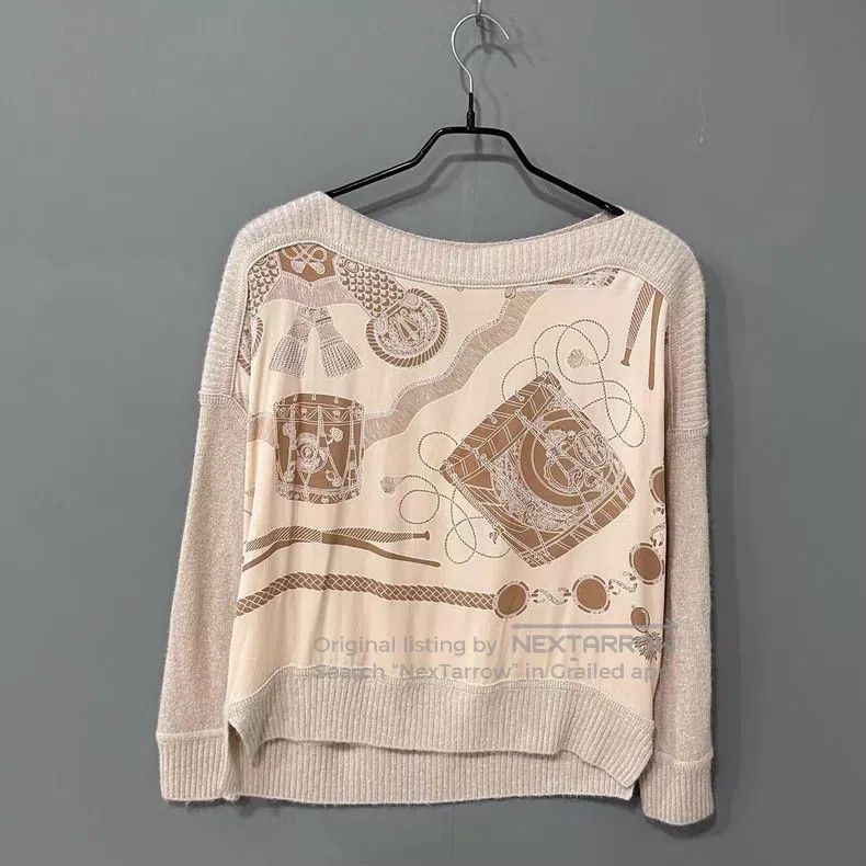 Hermes Hermes Printed Silk Blended Knitted Sweater Size XS / US 0-2 / IT 36-38 - 1 Thumbnail