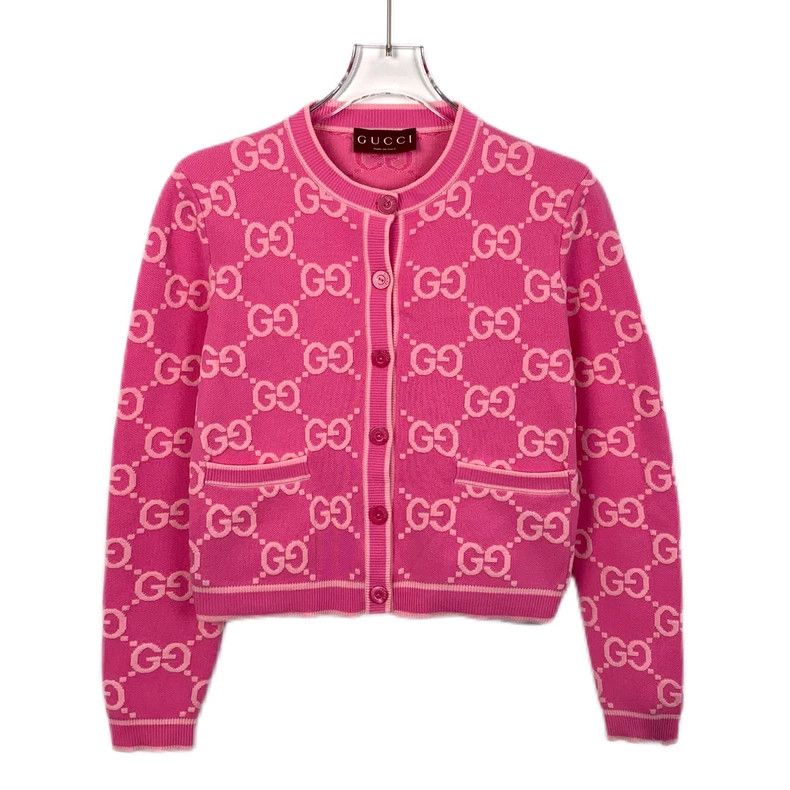 Gucci Gucci 24 styles of pink logo jacquard full-print cotton kni Size US XS / EU 42 / 0 - 1 Thumbnail