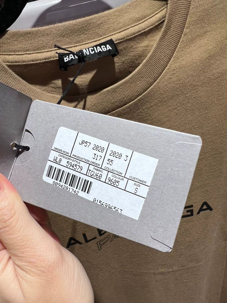 Balenciaga Balenciaga Khaki Printed Logo Short Sleeve Size US S / EU 44-46 / 1 - 2 Thumbnail