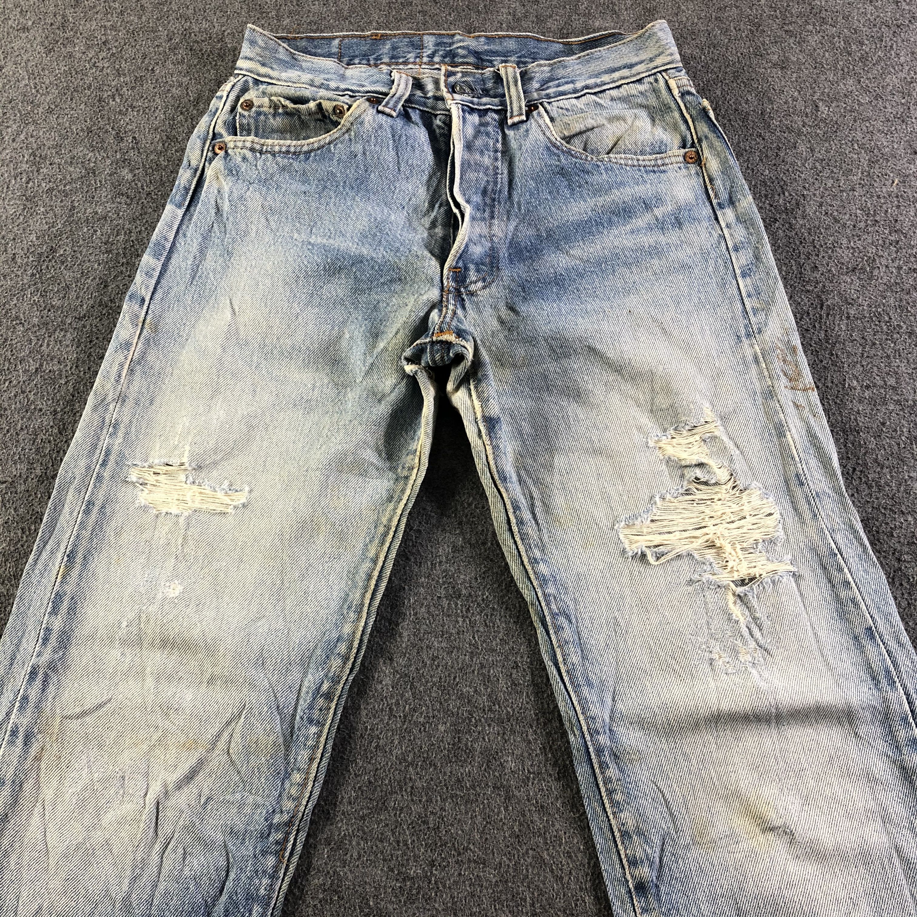 Levi's Vintage 90s Distressed Levis 501 Jeans-J4536 Size US 26 / EU 42 - 3 Thumbnail
