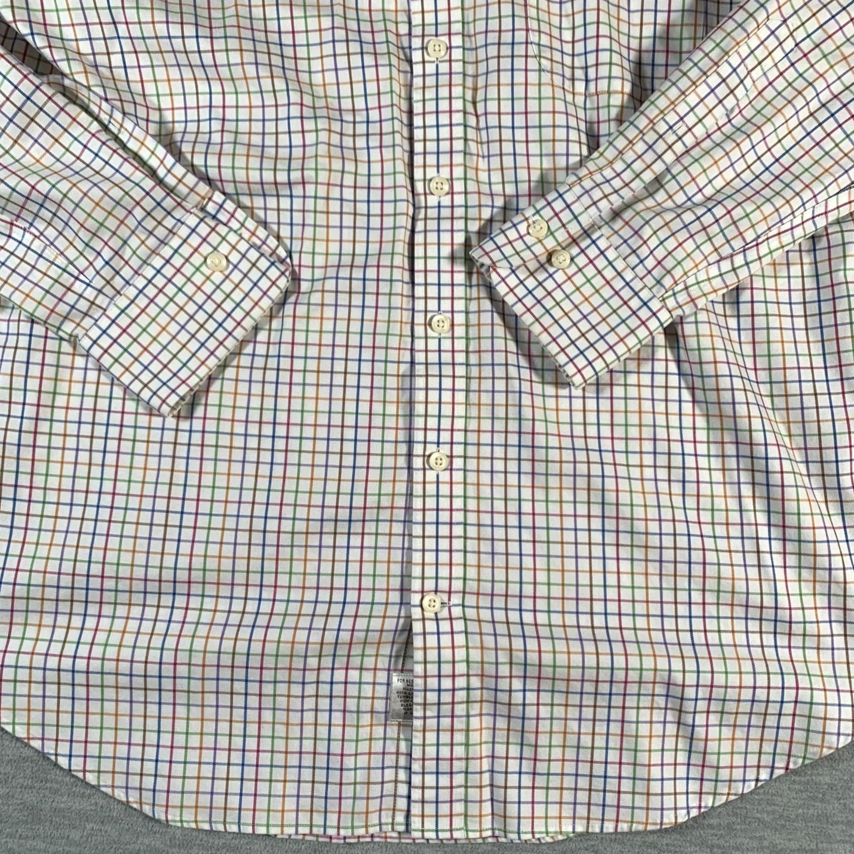 Peter Millar Peter Millar Shirt Mens Large Multicolor Plaid Button-Down Nanoluxe Easycare Wrinkle Resistant Classic Check 100% Cotton Size US L / EU 52-54 / 3 - 3 Thumbnail