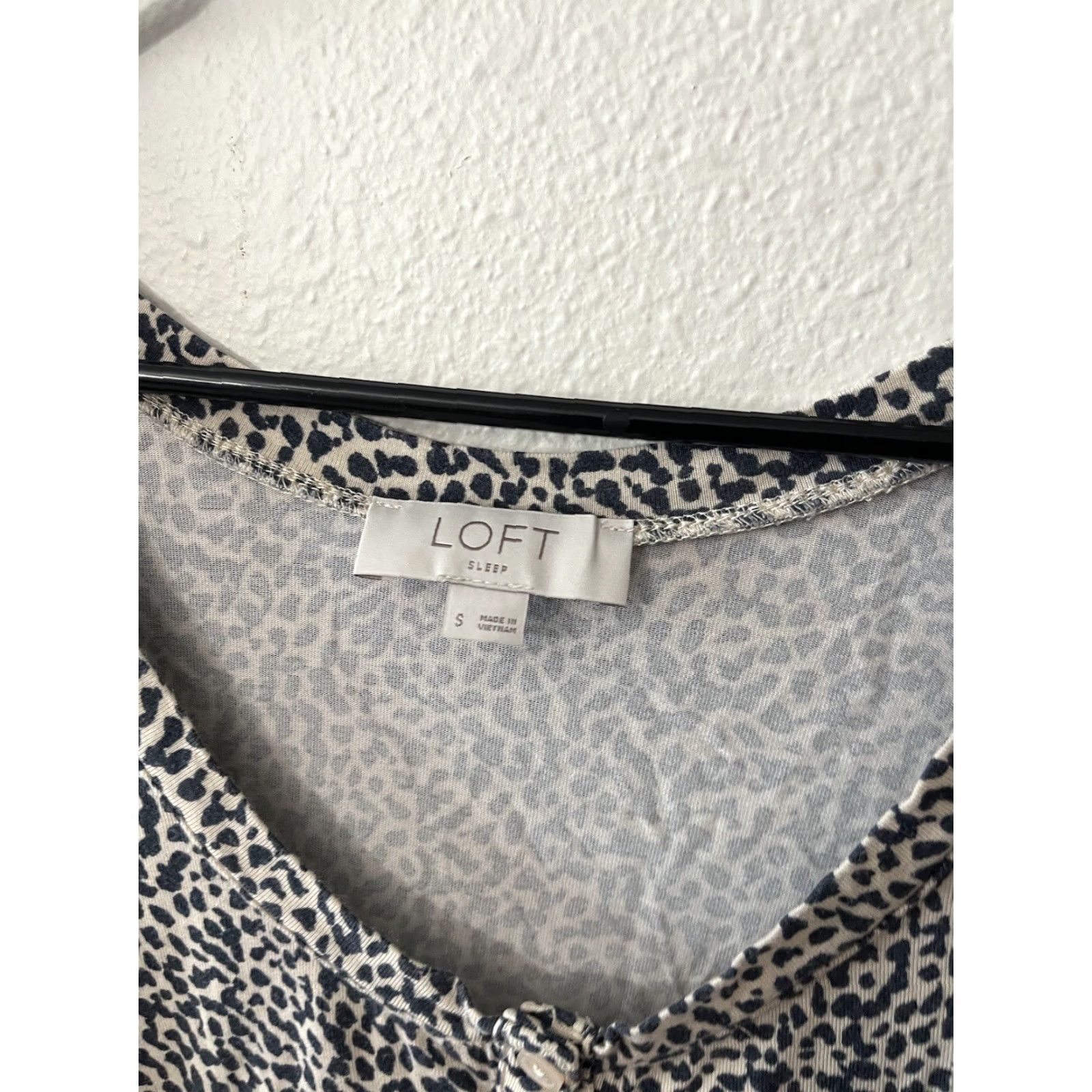 Loft LOFT Cheetah Print Pajama Set - Women's Size Small 3/4 Sleeve Henley Top & Shorts - Brown Animal Print Size S / US 4 / IT 40 - 2 Thumbnail