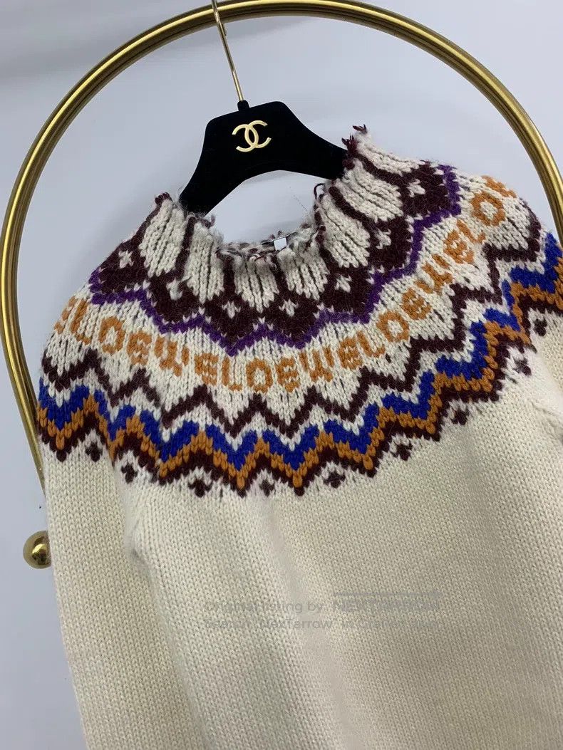 Loewe Loewe Beige collar letter print knit top Size S / US 4 / IT 40 - 2 Thumbnail