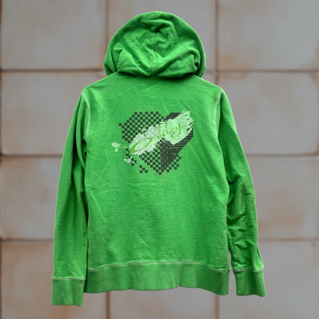 Oakley VINTAGE Oakley Women's Hoodie Full Zip Green Graphic Print 00s Large L Regular Size L / US 10 / IT 46 - 1 Thumbnail