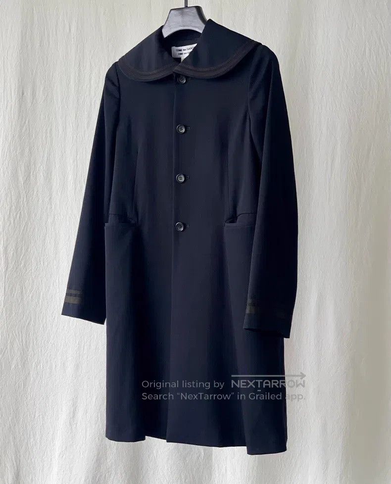 Comme des Garcons Comme Des Garcons Navy collar wool coat, mid-length Size XS / US 0-2 / IT 36-38 - 2 Thumbnail