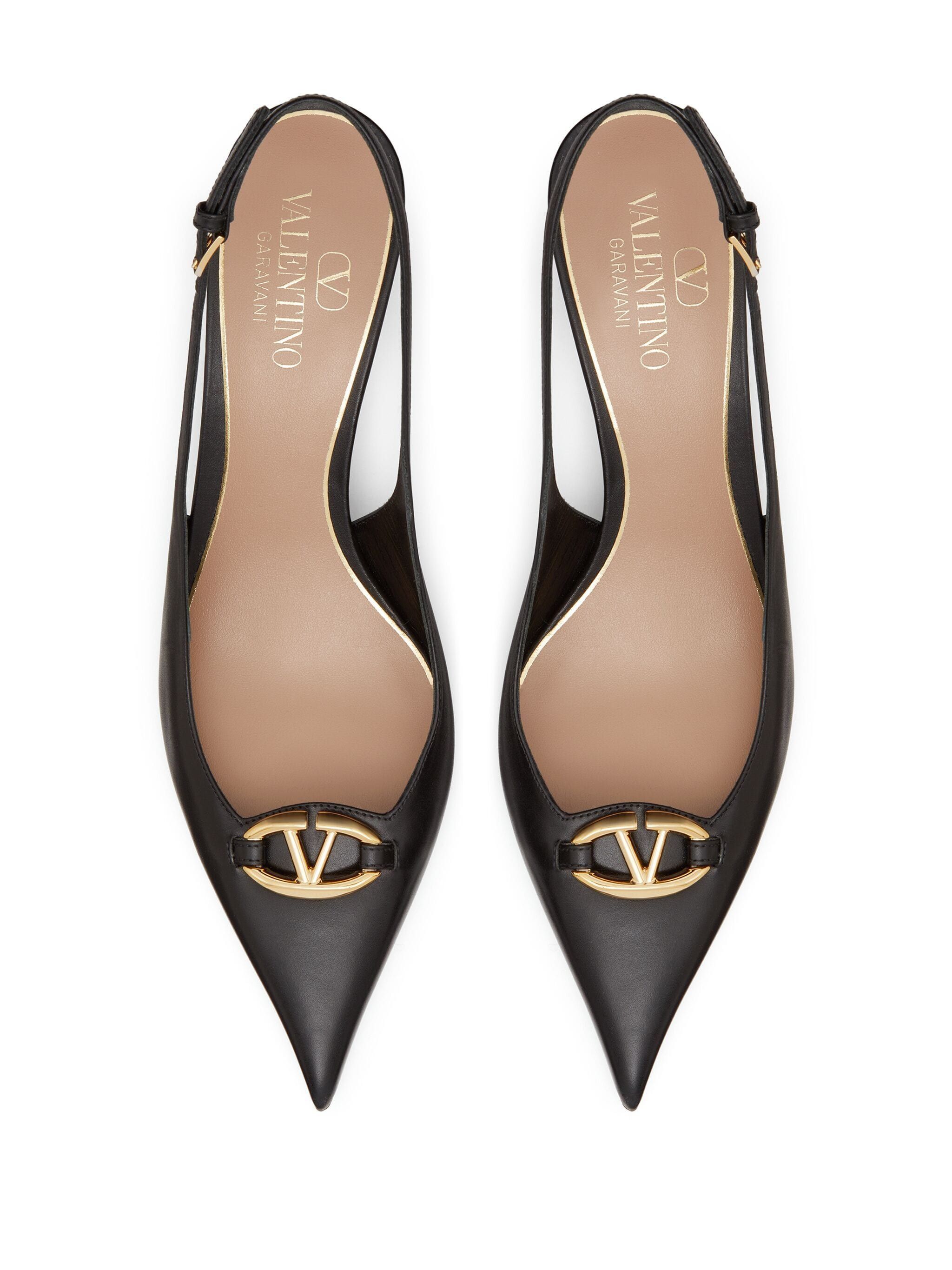 Valentino o1s22i1n0924 Slingback Vlogo Decollet Pumps in Black Size US 6 / IT 36 - 4 Thumbnail