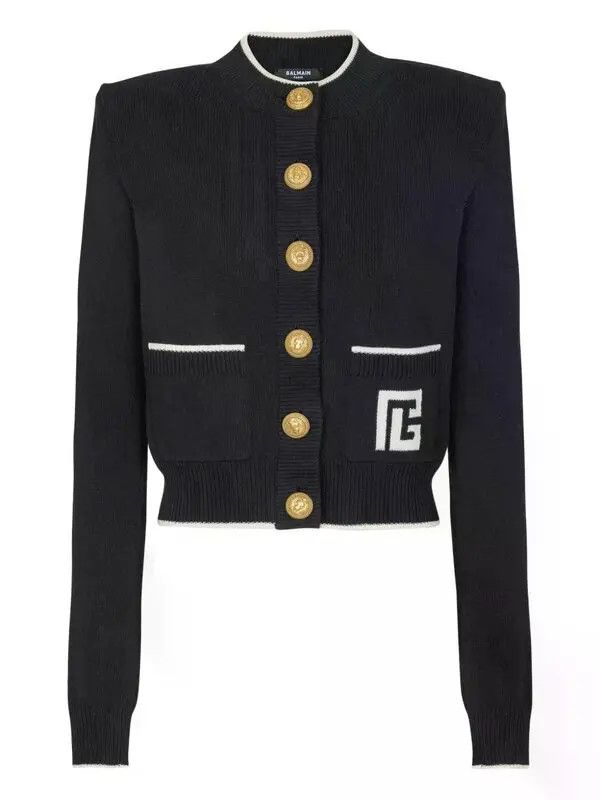 Balmain o1s1wg111225 Knitted Cardigan in Black Size M / US 6-8 / IT 42-44 - 1 Thumbnail