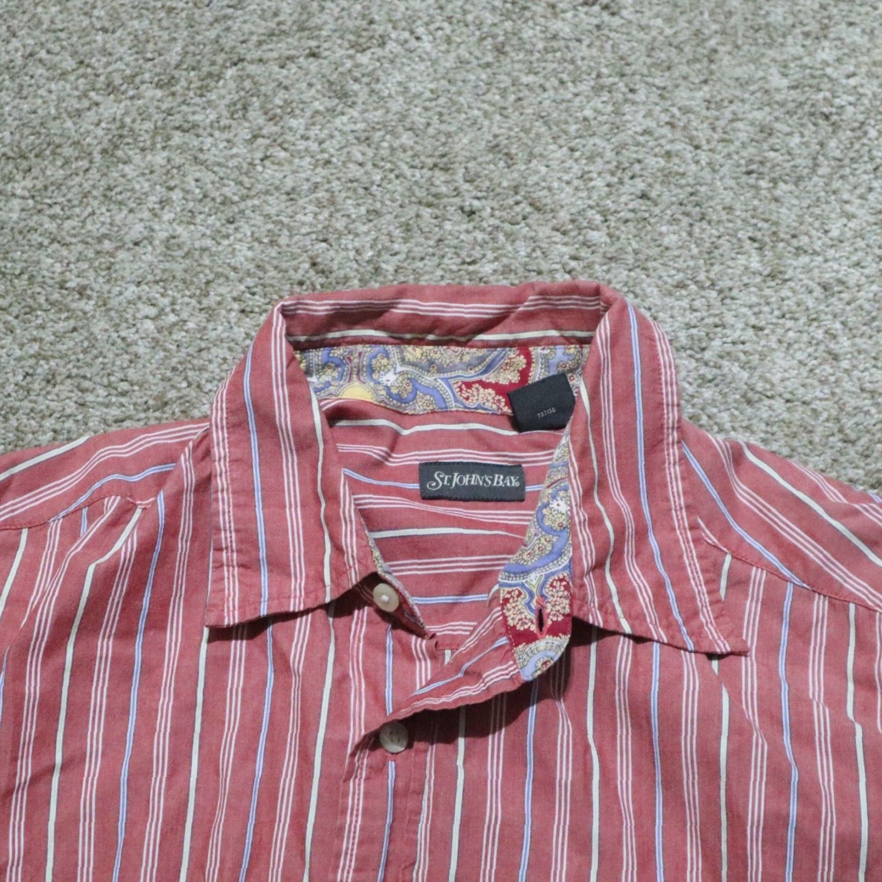 Vintage St John's Bay Shirt 100% Cotton Red Plaids & Checks Button-Up Long Sleeve Mens L Large Size US L / EU 52-54 / 3 - 2 Thumbnail