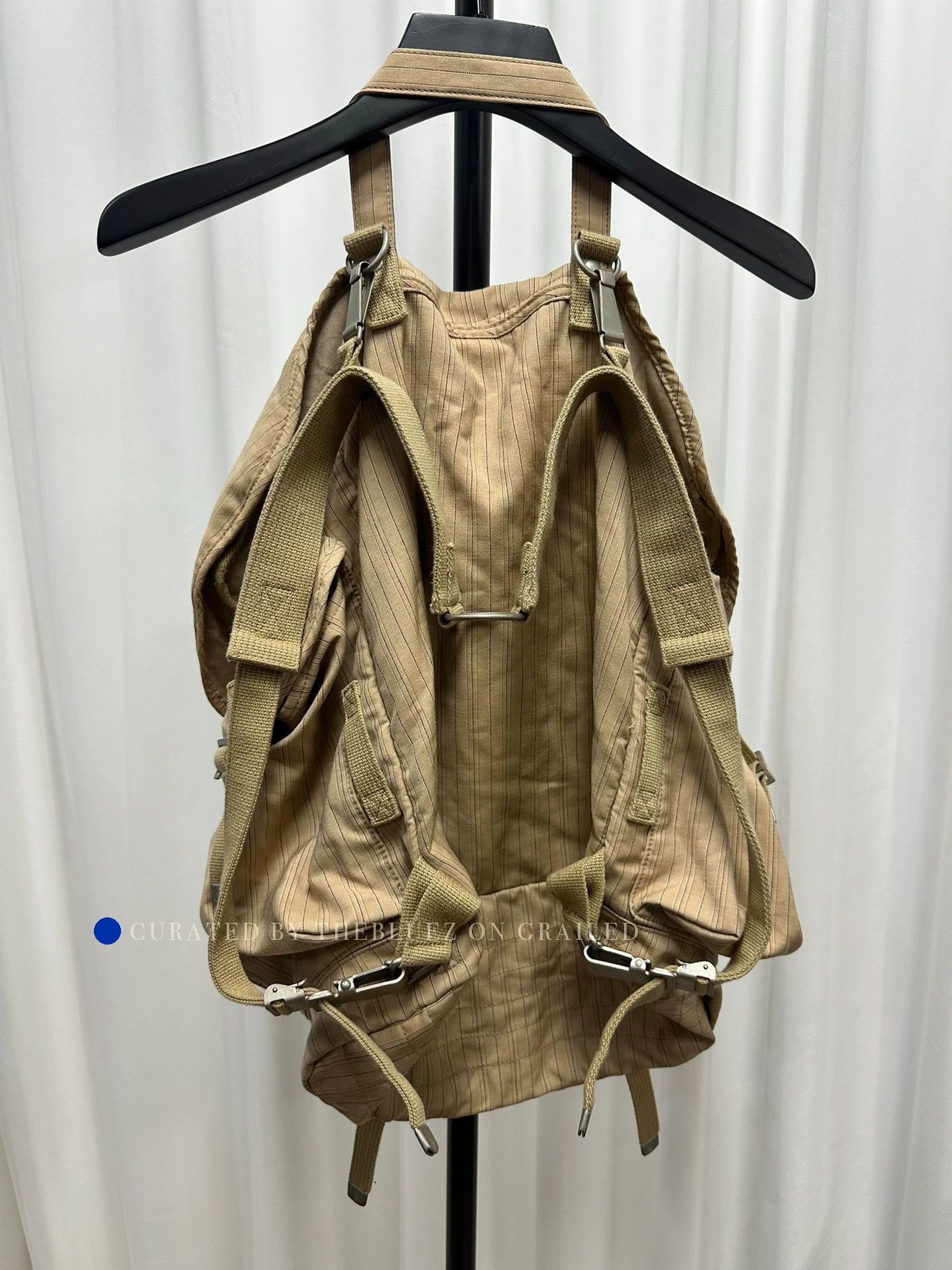 Junya Watanabe Beige Striped Utility Backpack Size ONE SIZE - 1 Thumbnail