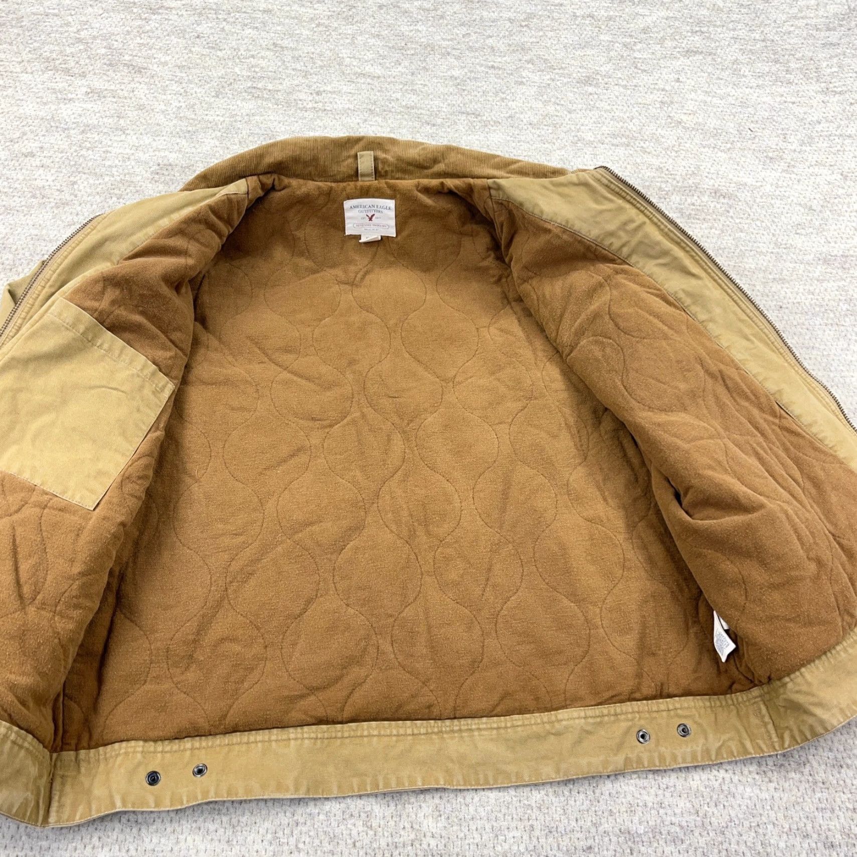 American Eagle Outfitters VINTAGE American Eagle Outfitters Bomber Jacket Men XL Brown Canvas Corduroy 80s Grunge Size US XL / EU 56 / 4 - 5 Thumbnail