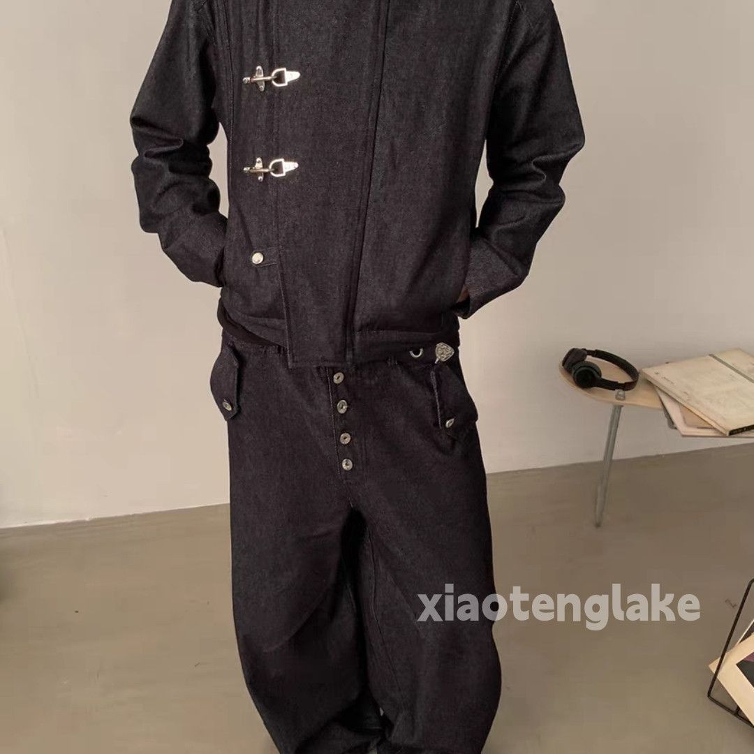 ltx denim yuppie y2k loose outdoor work jacket
