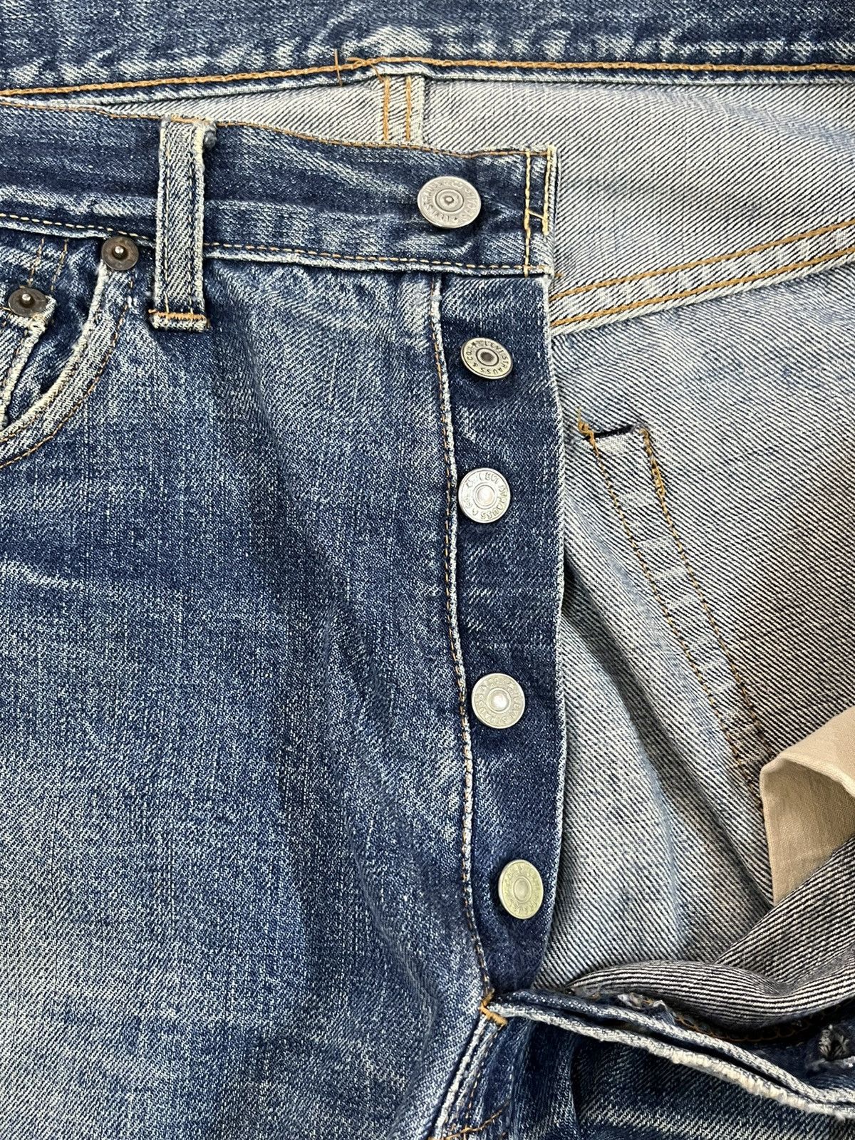 Levi's Vintage 60’s Levi’s 501 Big E Stamp Button No.6 Selvedge Size US 33 - 10 Thumbnail