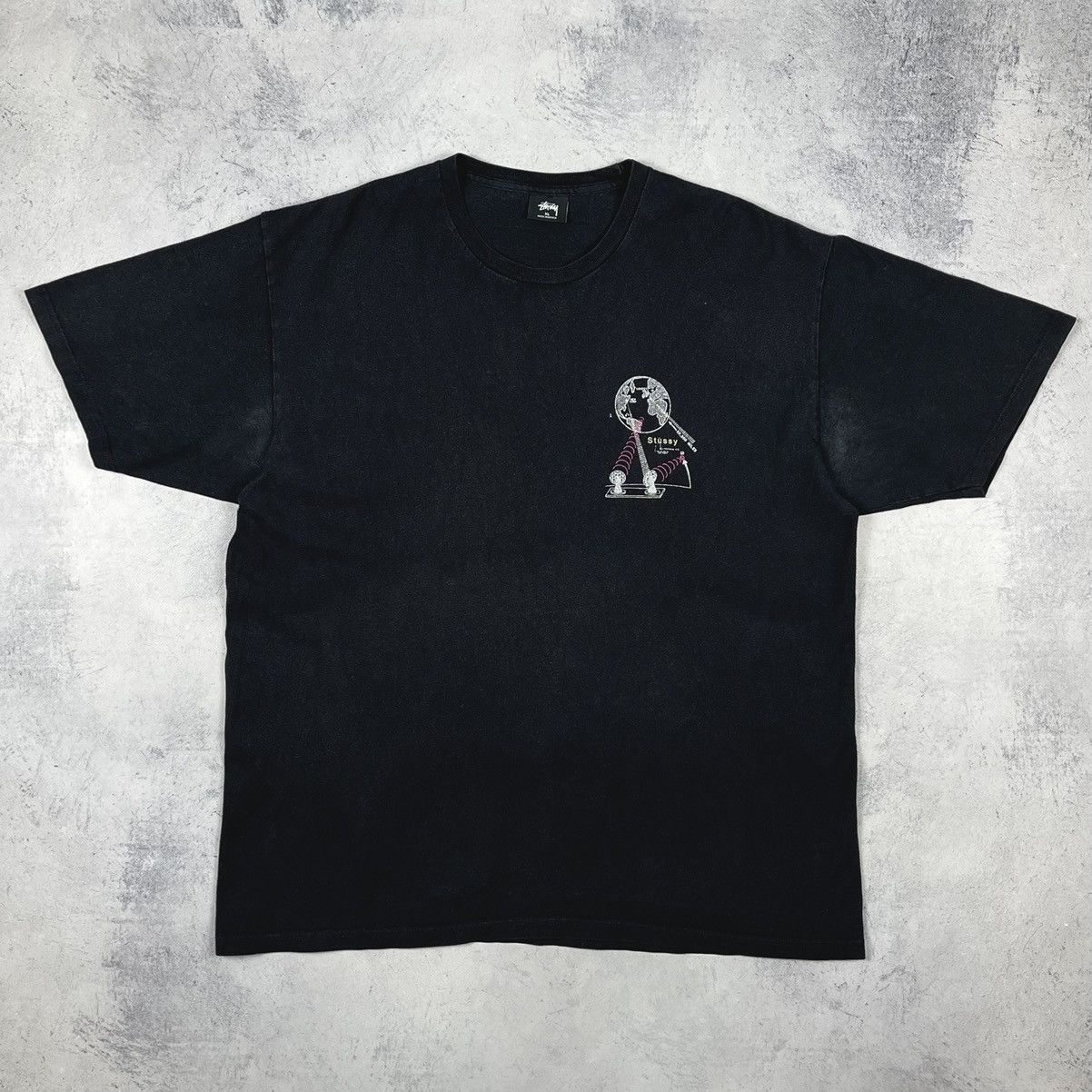 Stussy Vintage Stussy Space y2k big logo faded tee 00’s Size US XL / EU 56 / 4 - 21 Thumbnail