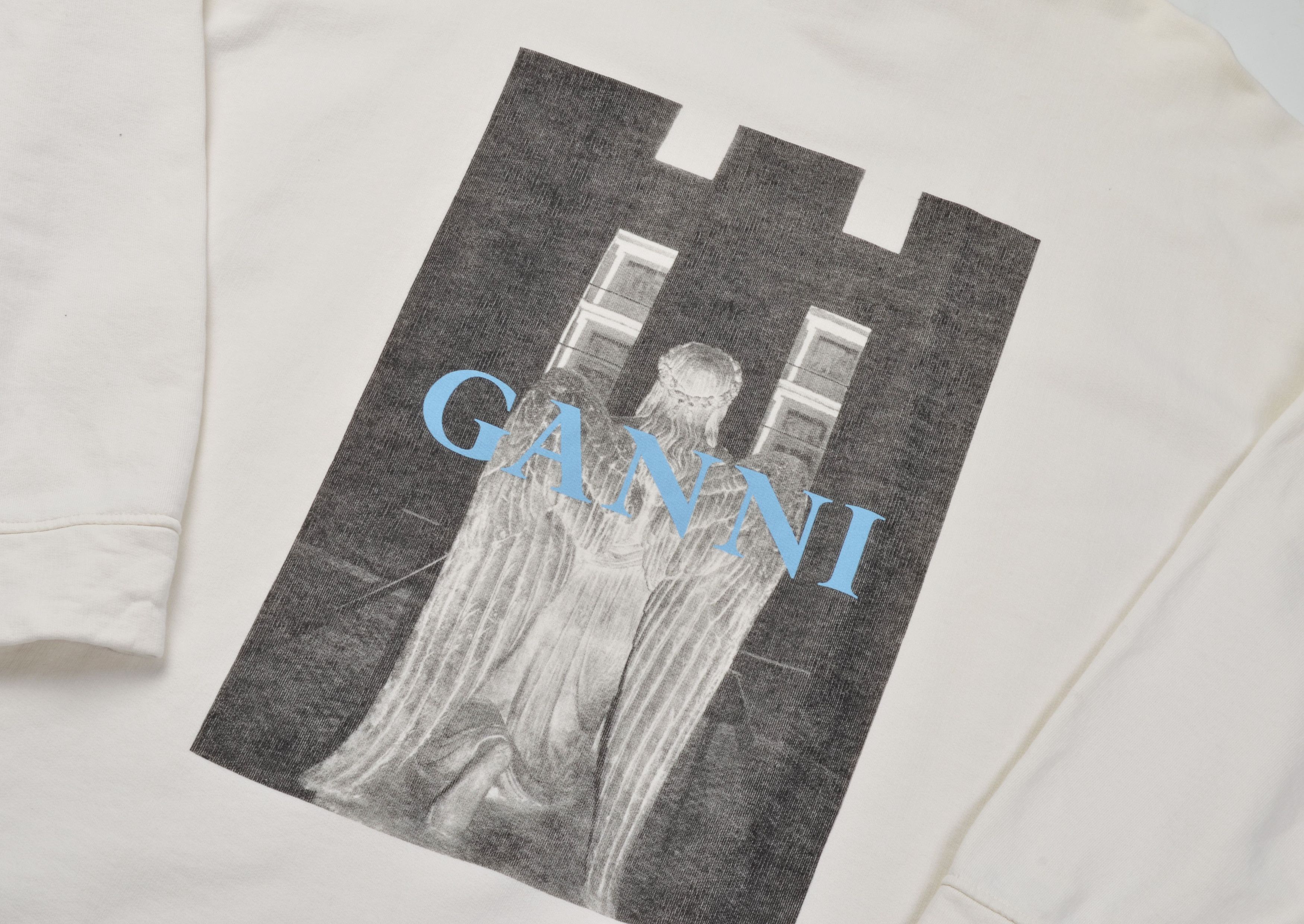 Ganni Ganni Milky Oversized Printed Long Sleeve Sweatshirt Size XS / US 0-2 / IT 36-38 - 6 Thumbnail