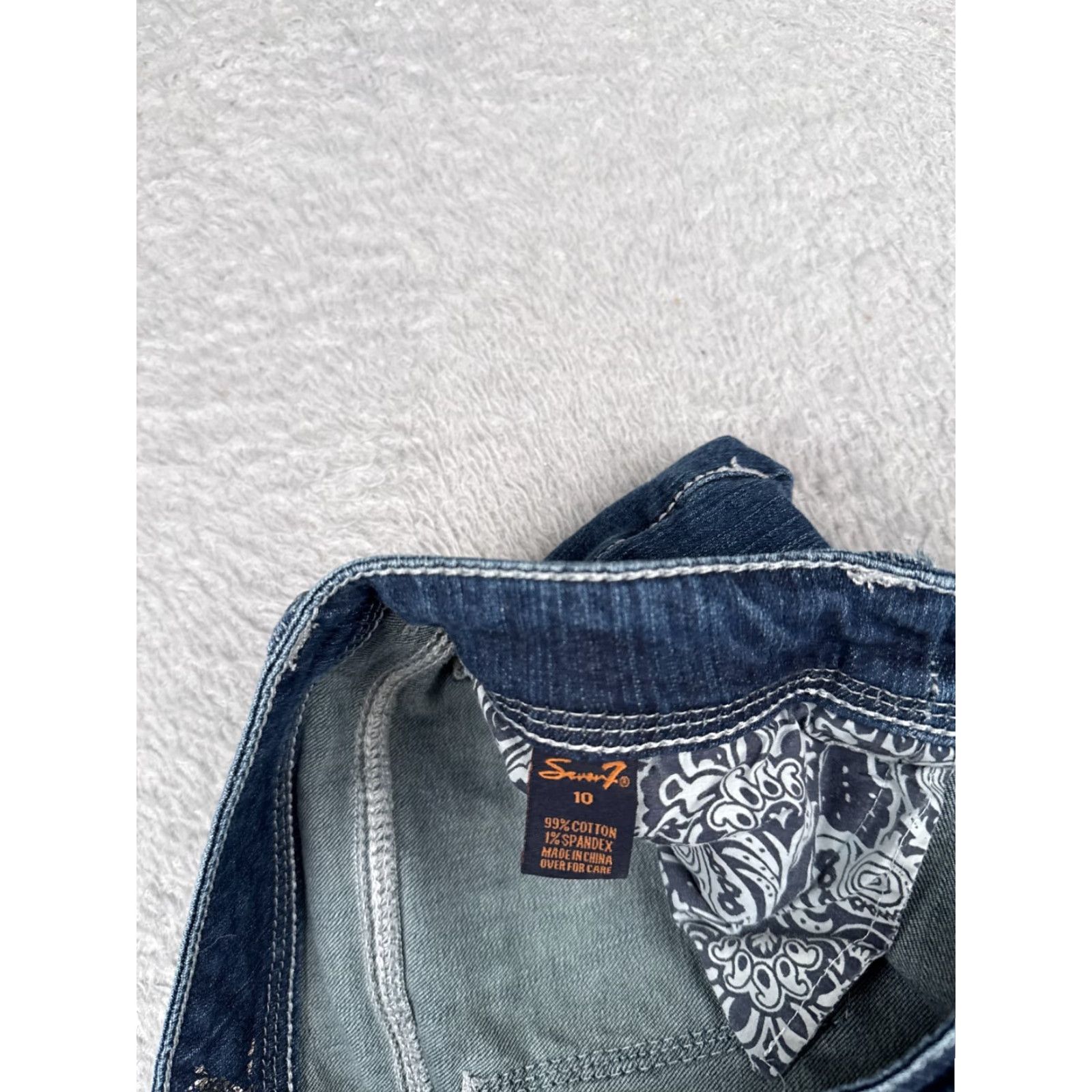 Vintage Seven7 Jeans Women 10 Blue Denim Straight Leg Low Rise Distressed 32x31 Size 32" / US 10 / IT 46 - 7 Thumbnail