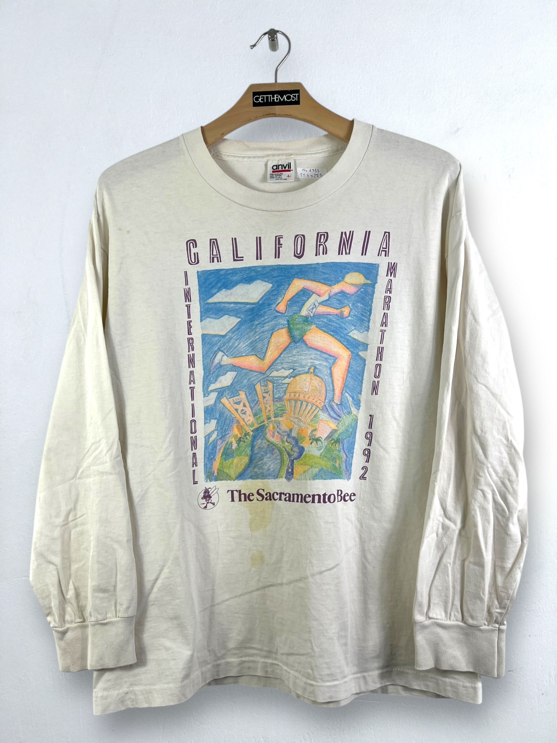Vintage No.4788 Vtg 90s Inter California Marathon Graphic L/S T (L) Size US L / EU 52-54 / 3 - 1 Thumbnail