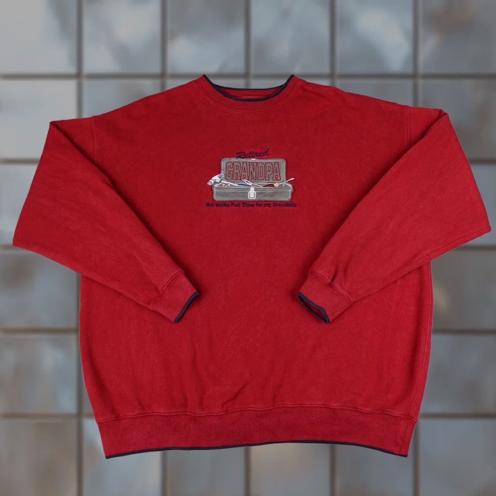 Vintage VINTAGE M & C SPORT Sweater Mens 2XL Red Crewneck Embroidered Tools Pullover Knit Crew Neck Size US XXL / EU 58 / 5 - 1 Thumbnail