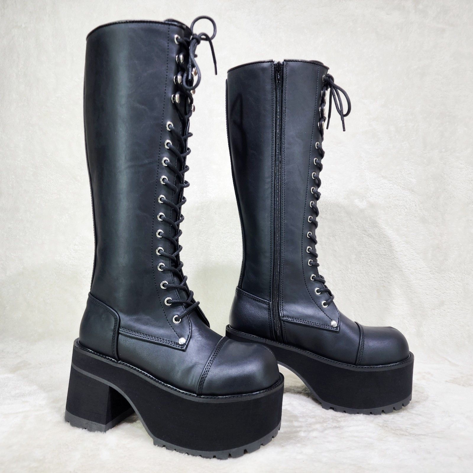Demonia Cult DEMONIA Ranger Goth Lumberjack Biker Mens Platform Knee Boot Size US 7 / EU 40 - 4 Thumbnail